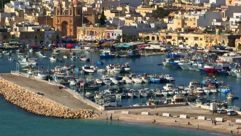 Marsaxlokk Harbour and Colorful Boats Malta