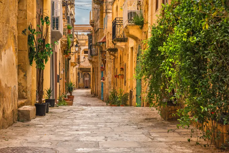 Medieval Street in Valletta Malta