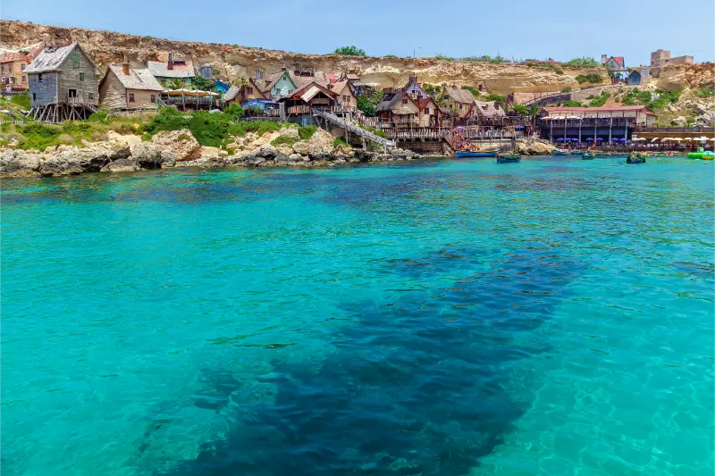 Popeye Village Across Anchor Bay Malta