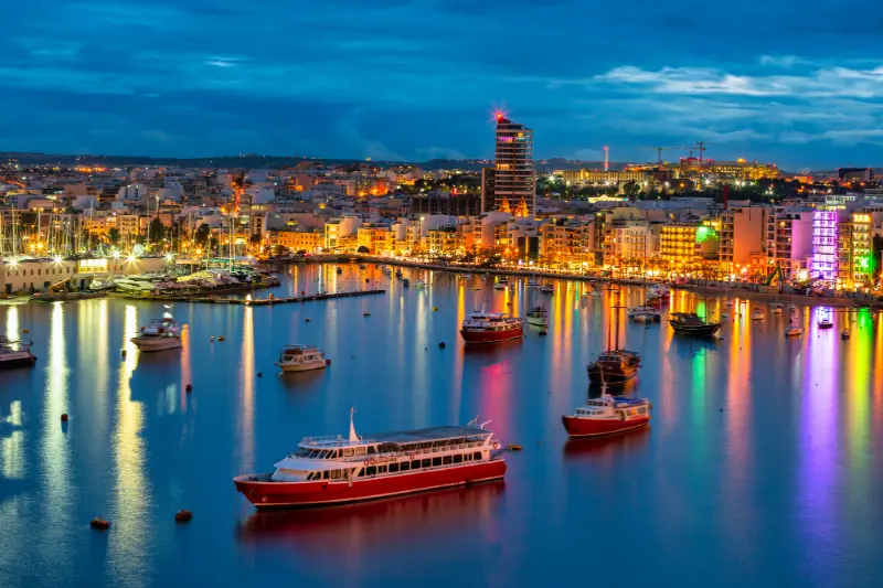 Sliema Harbour at Night Malta