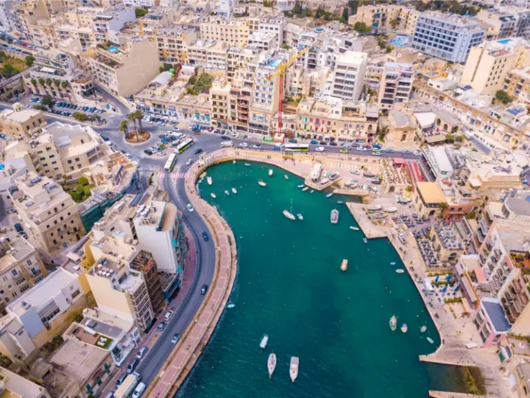 Spinola Bay and St Julians Aerial View Malta