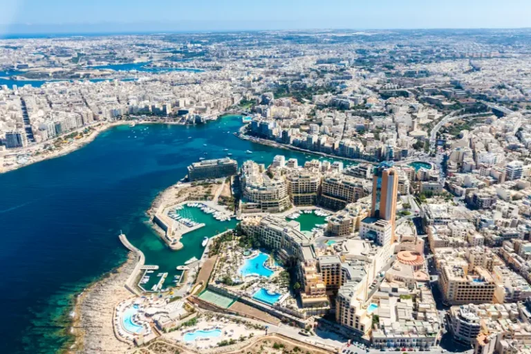 St Julians and Portomaso Aerial View Malta