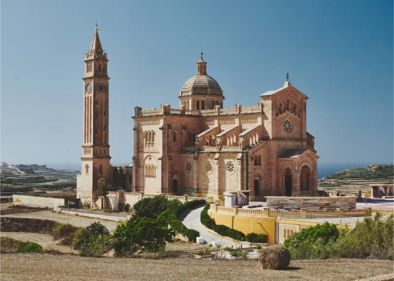 Ta Pinu Basilica Panoramic View Gozo Malta
