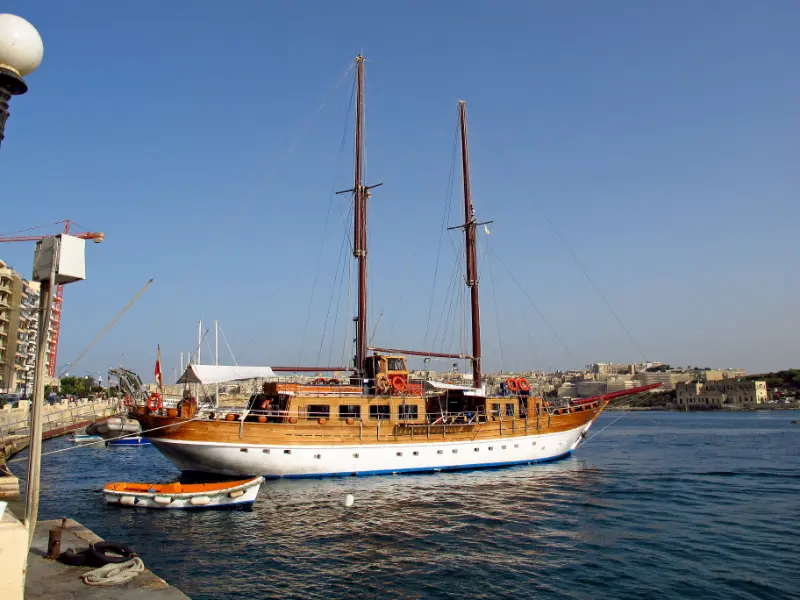 Traditional Boat on Sliema Seafront Malta