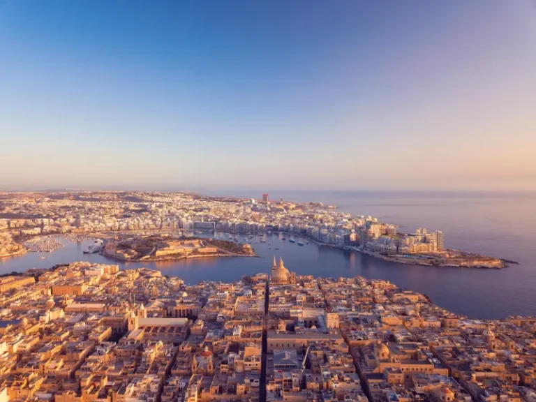 Valletta Aerial View at Sunrise Malta
