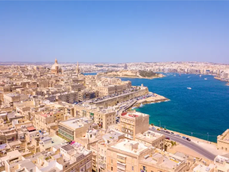 Valletta and Marsamxett Harbour Aerial View Malta